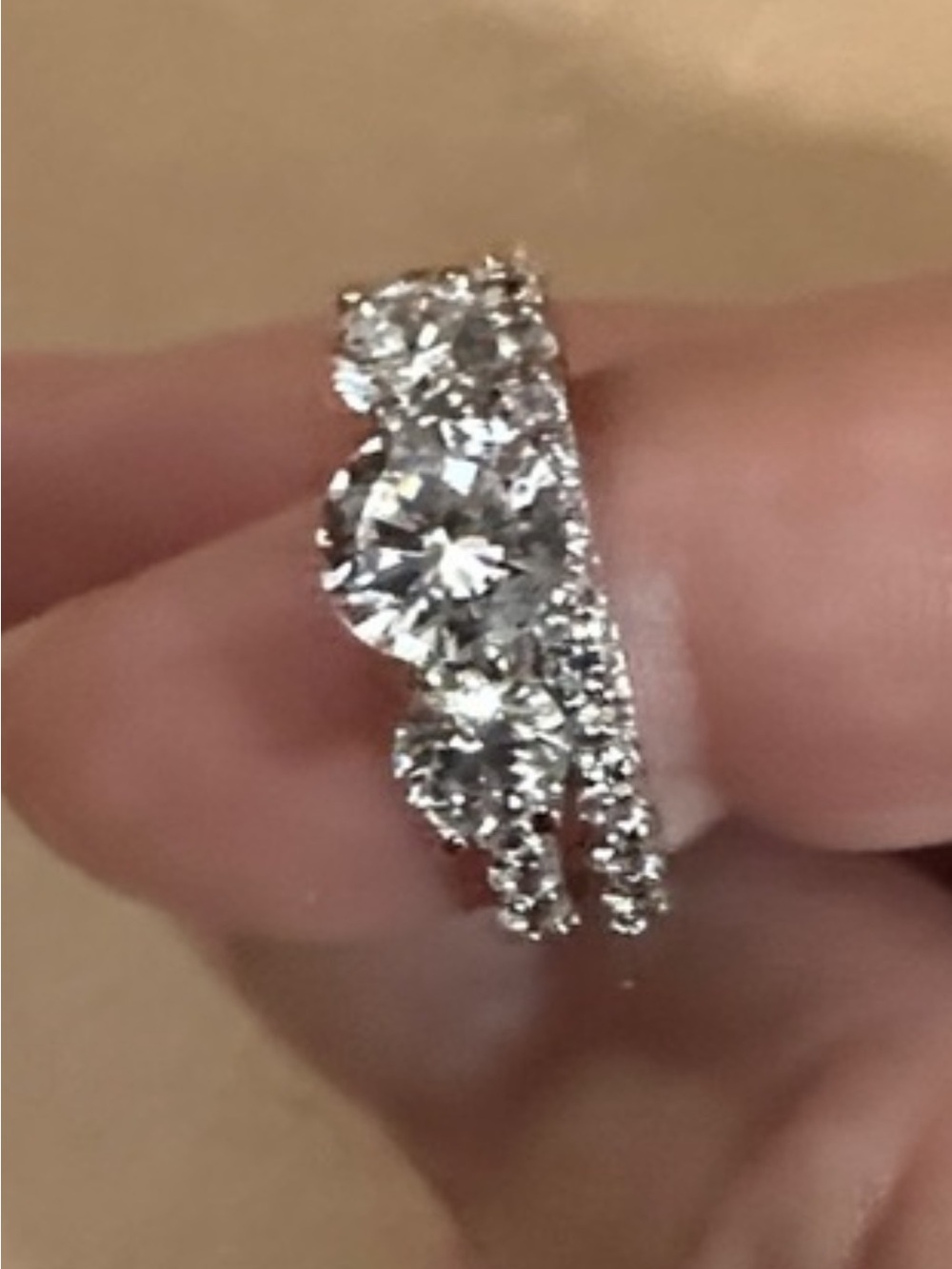 Sterling Silver Diamonique Bridal Ring Set